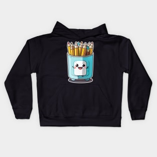 Back to school happy face pencil holder Kids Hoodie
